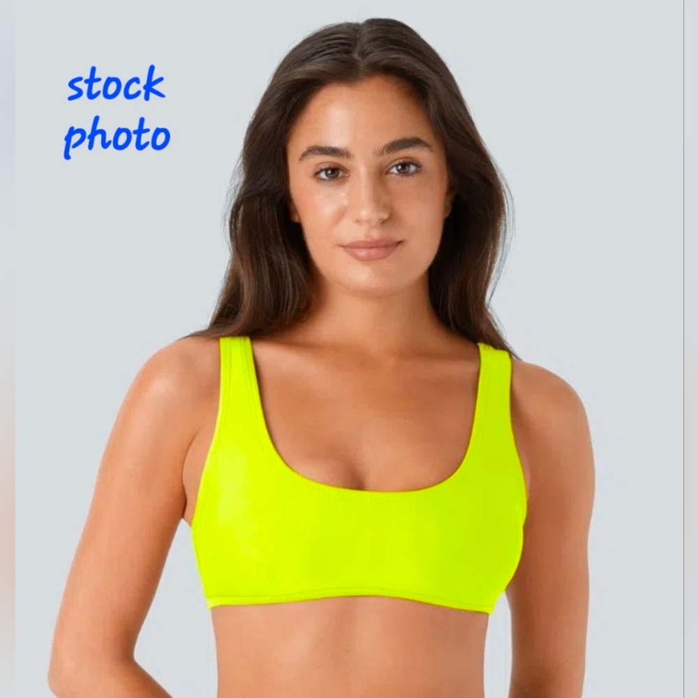 Halara - Ice Lime Green U Neck Bikini Top